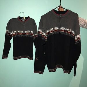 Hanna Andersson Dad and son matching sweater set.